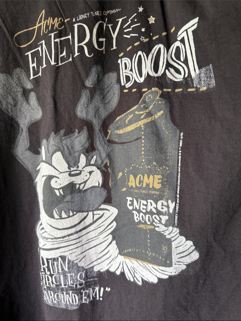 Taz Black Tank Top Looney Tunes Acme Energy Boost XL